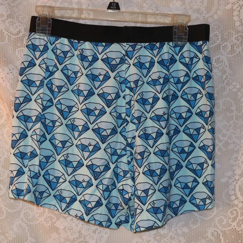 MeUndies blue gems men's boxer shorts W/button size medium NWOT